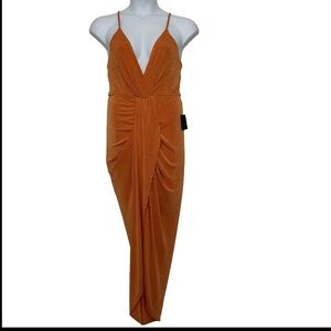 Lulus Orange Midi Dress‎ Size XL
